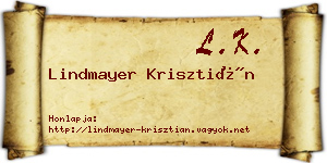 Lindmayer Krisztián névjegykártya