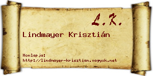 Lindmayer Krisztián névjegykártya