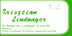 krisztian lindmayer business card